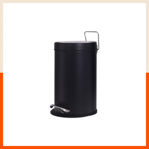Bathla Accord Black Step Dustbin for Home, Office & Kitchen - 5 Litres | Heavy-Duty Step Bin with Foot Pedal | Durable & Hands-Free Waste Bin